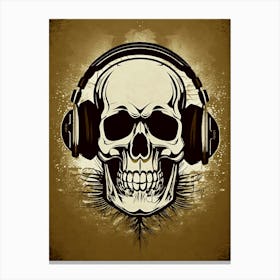 Skull With Headphones 108 Canvas Print