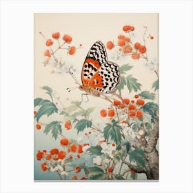 Butterfly In The Wild Japanese Style Painting Canvas Print