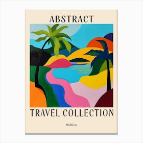 Abstract Travel Collection Poster Maldives 3 Canvas Print