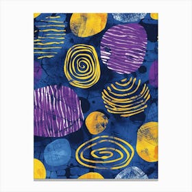 Blue And Yellow Circles Canvas Print