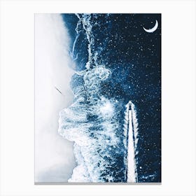 Starry Ocean Wave Night Canvas Print