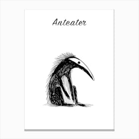 Bw Anteater Poster Canvas Print