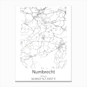 Numbrecht,Germany Minimalist Map Canvas Print