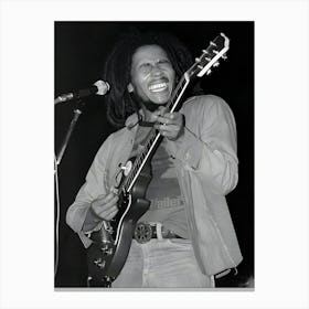 Bob Marley Plays His Guitar During A Performance Canvas Print