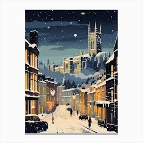 Winter Travel Night Illustration Bristol United Kingdom 2 Canvas Print