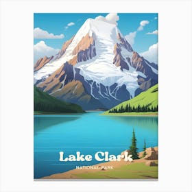 Lake Clark National Park Alaska Snow Mountain Travel Art Canvas Print