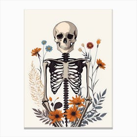 Floral Skeleton Botanical Anatomy (1) Canvas Print