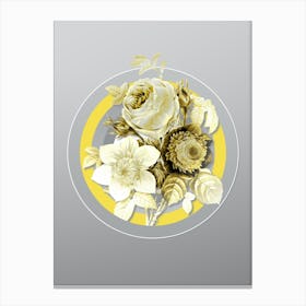 Botanical Anemone Rose in Yellow and Gray Gradient n.354 Canvas Print
