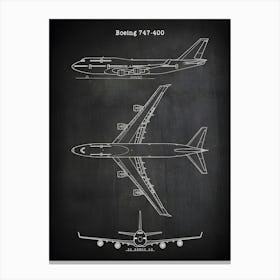 Boeing 747 400 Airplane Decor Aircraft Decor Plane Decor Airplane Art Airplane Print Airplane Blueprint Airplane Art Va7471 Canvas Print