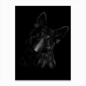 Black German Shepherd Canvas Print