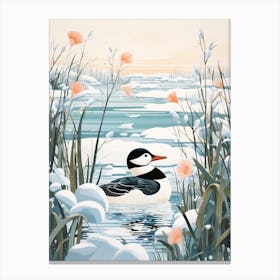Winter Bird Painting Bufflehead 2 Canvas Print