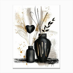 Black And Gold 69 Canvas Print