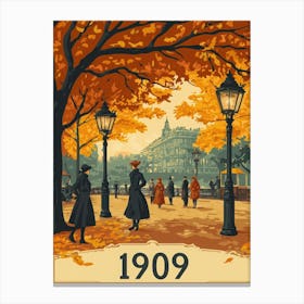 Aihrgdesign A Nostalgic Poster Of A 1909 City Park Featuring Canvas Print