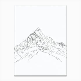 Makalu Nepal China Line Drawing 4 Canvas Print