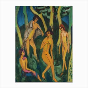 Four Nudes Under Trees, Ernst Ludwig Kirchner Canvas Print
