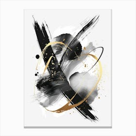 Abstract Black And Gold Painting 48 Canvas Print