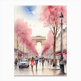 Champs-Elysées Avenue. Paris. The atmosphere and manifestations of spring. 5 Canvas Print
