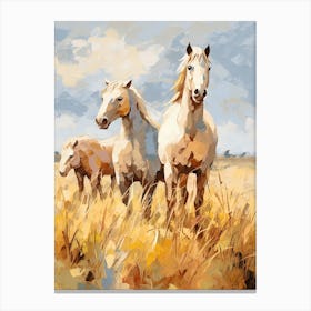Horses Painting In Tuscany, Italy 4 Canvas Print