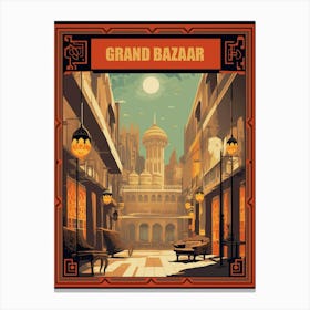Grand Bazaar Kapal Modern Pixel Art 3 Canvas Print