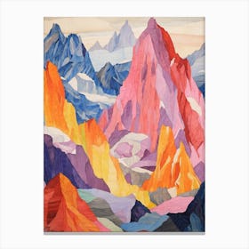 K2 Pakistan 2 Colourful Mountain Illustration Canvas Print