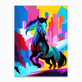 Horse In The City Canvas Print