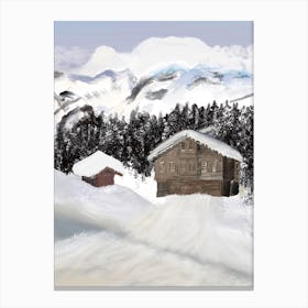 Snowing Mountain Canvas Print
