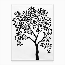 Plum Tree Simple Geometric Nature Stencil 2 Canvas Print