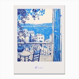 Pula Croatia 2 Mediterranean Blue Drawing Poster Canvas Print