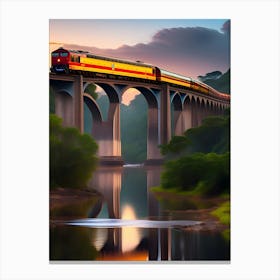 A train passes through the nine-arch bridge in Sri Lanka Canvas Print