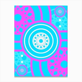 Geometric Glyph in White and Bubblegum Pink and Candy Blue n.0035 Canvas Print