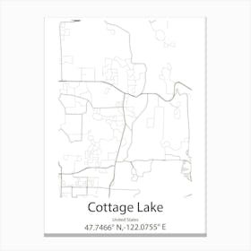 Cottage Lake,United States Minimalist Map 1 Canvas Print