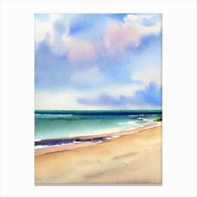 Grange Beach 2, Australia Watercolour Canvas Print