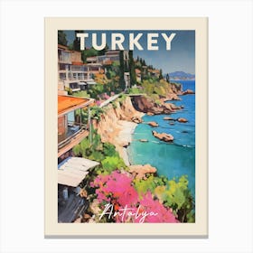 Antalya Turkey 3 Fauvist Painting  Travel Poster Canvas Print