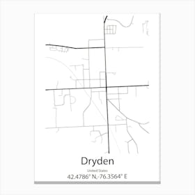 Dryden,United States Minimalist Map Canvas Print