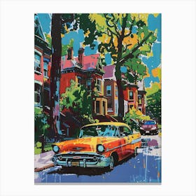 Forest Hills New York Colourful Silkscreen Illustration 2 Canvas Print