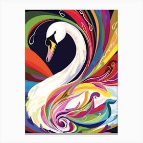 Colourful Swan 4 Canvas Print