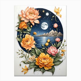 Lotus Flower Painting Canvas Print