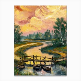 Sunset By Van Gogh Canvas Print