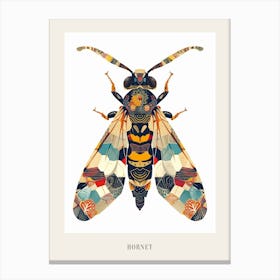 Colourful Insect Illustration Hornet 14 Poster Canvas Print