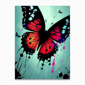 Butterfly With Paint Splatters 2 Canvas Print