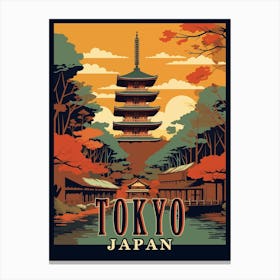 Tokyo, Japan travel poster Canvas Print