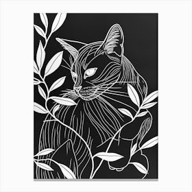 Tonkinese Cat Minimalist Illustration 1 Canvas Print