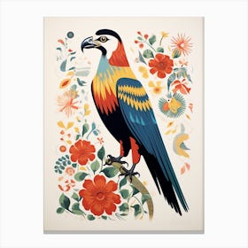 Scandinavian Bird Illustration Crested Caracara 4 Canvas Print