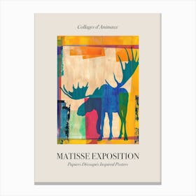Moose 1 Matisse Inspired Exposition Animals Poster Canvas Print