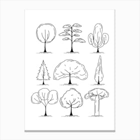 Tree Set Vector Illustration Canvas Print