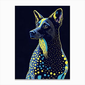 Dog portrait in dots Canvas Print