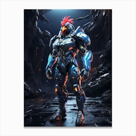 Rooster In Cyborg Body #3 Canvas Print