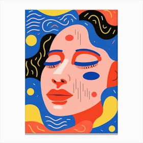 Closed Eyes Abstract Linework Face 6 Canvas Print