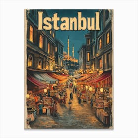 Aihrgdesign A Classic 1960s Travel Poster For Istanbul 5 Canvas Print