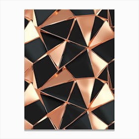 Black And Rose Gold Geometric Pattern Canvas Print